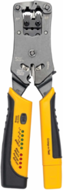 RJ11/RJ12/RJ45 Wire Crimper with Built-in Cable Tester, Cuts 12 mm Cables