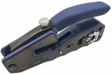 Crimping Tool with Cable Stripper, Pass-Through RJ45 Plugs, Cat5/5e/Cat6/Cat6a