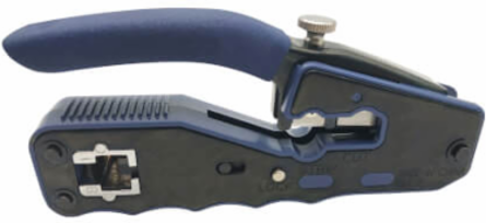Crimping Tool with Cable Stripper, Pass-Through RJ45 Plugs, Cat5/5e/Cat6/Cat6a