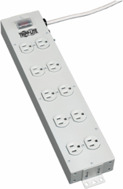 10-Outlet Power Strip, 15-ft Cord, 15A with Metal Case
