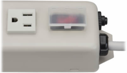 3-Outlet Power Strip, 6 ft Cord, 15A Circuit Breaker, Metal Case