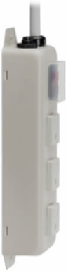 3-Outlet Power Strip, 6 ft Cord, 15A Circuit Breaker, Metal Case