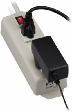 3-Outlet Power Strip, 6 ft Cord, 15A Circuit Breaker, Metal Case