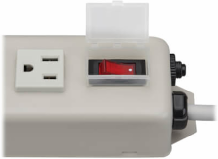 3-Outlet Power Strip, 6 ft Cord, 15A Circuit Breaker, Metal Case