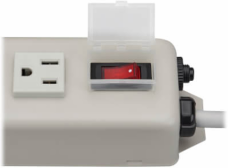 3-Outlet Power Strip, 6 ft Cord, 15A Circuit Breaker, Metal Case