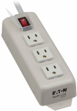 3-Outlet Power Strip, 6 ft Cord, 15A Circuit Breaker, Metal Case