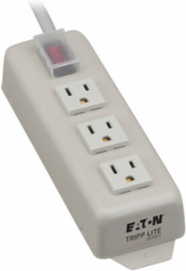 3-Outlet Power Strip, 6 ft Cord, 15A Circuit Breaker, Metal Case