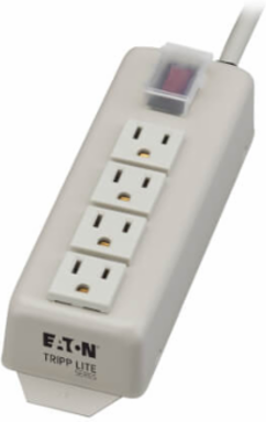 Power Strip, 4 Outlets, 6 Ft. Cord, 15A Circuit Breaker, Rugged Metal Case