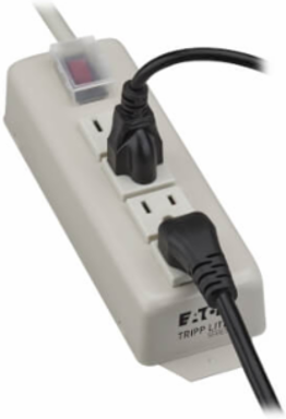 Power Strip, 4 Outlets, 6 Ft. Cord, 15A Circuit Breaker, Rugged Metal Case