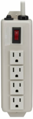 Power Strip, 4 Outlets, 6 Ft. Cord, 15A Circuit Breaker, Rugged Metal Case