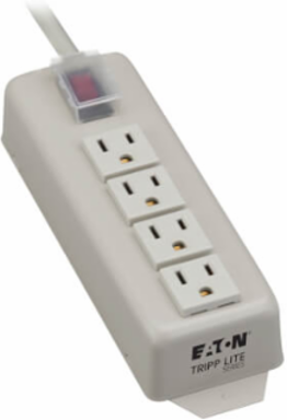 Power Strip, 4 Outlets, 6 Ft. Cord, 15A Circuit Breaker, Rugged Metal Case