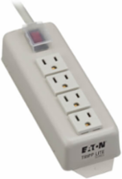 Power Strip, 4 Outlets, 6 Ft. Cord, 15A Circuit Breaker, Rugged Metal Case