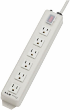 6-Outlet Power Strip with 6 ft Cord, 15A Circuit Breaker, Metal Case