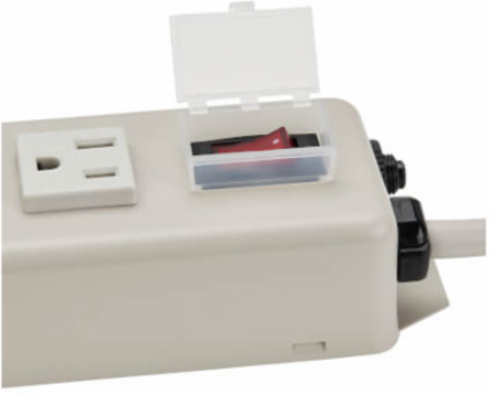 6-Outlet Power Strip with 6 ft Cord, 15A Circuit Breaker, Metal Case