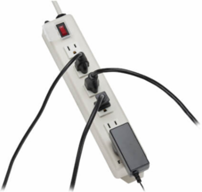 6-Outlet Power Strip with 6 ft Cord, 15A Circuit Breaker, Metal Case