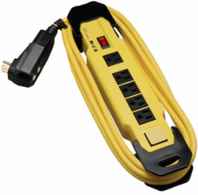 6-Outlet Safety Power Strip with 9 Ft Cord, GFCI Plug & Rugged Metal Case