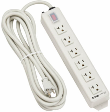 6-Outlet Power Strip, 15 Ft Cord, 20A, Metal Housing