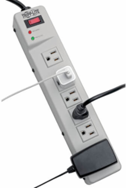 Surge Protector with 6 Right Angle Outlets, 6 ft Cord, 1340 Joules, Metal Case