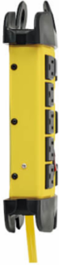 8-Outlet Industrial Safety Surge Protector, 12 Ft Cord, 1500 Joules, Metal Case