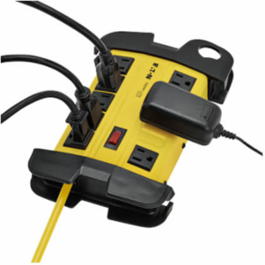 8-Outlet Power Strip, 15 Ft Cord, 1800W, Rugged Metal Case
