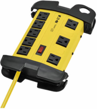 8-Outlet Power Strip, 15 Ft Cord, 1800W, Rugged Metal Case