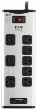Surge Protector, 8-Outlet, 1 USB-A + 1 USB-C (3.9A Shared), 8 ft Cord, 2100 Joules, Metal Housing
