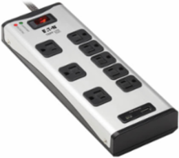 Surge Protector, 8-Outlet, 1 USB-A + 1 USB-C (3.9A Shared), 8 ft Cord, 2100 Joules, Metal Housing