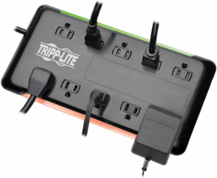 10-Outlet Surge Protector, 6 ft Cord, 2880 Joules, Black Housing