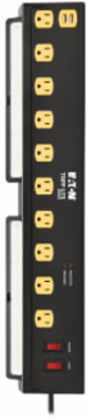 Surge Protector, 10-Outlet with Swivel Light Bars, 2 USB Ports, 6 ft Cord, 1350 Joules, Black