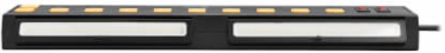 Surge Protector, 10-Outlet with Swivel Light Bars, 2 USB Ports, 6 ft Cord, 1350 Joules, Black