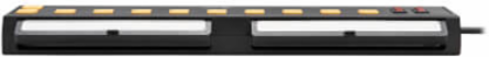 Surge Protector, 10-Outlet with Swivel Light Bars, 2 USB Ports, 6 ft Cord, 1350 Joules, Black