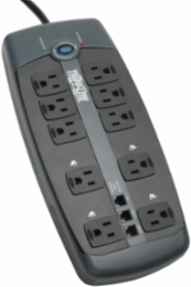 10-Outlet Surge Protector, 2395 Joules, 8 ft. Cord, Black Housing