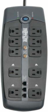10-Outlet Surge Protector, 8 Ft Cord, 3345 Joules Protection
