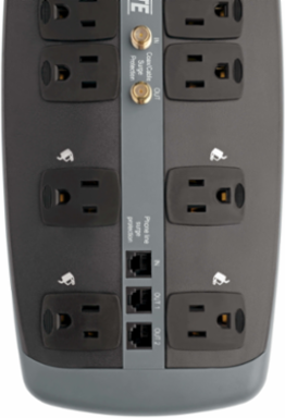 10-Outlet Surge Protector, 8 Ft Cord, 3345 Joules Protection