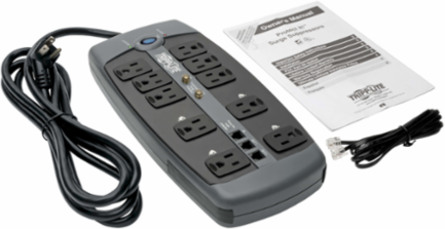 10-Outlet Surge Protector, 8 Ft Cord, 3345 Joules Protection
