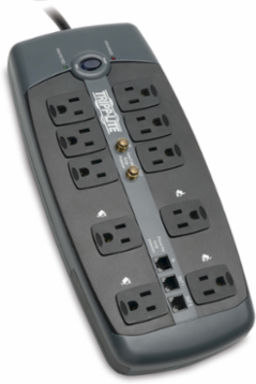 10-Outlet Surge Protector, 8 Ft Cord, 3345 Joules Protection