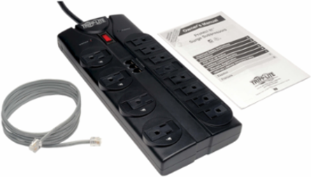 12-Outlet Surge Protector with 8-ft Cord, 2160 Joules, Tel/Modem Protection