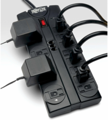 12-Outlet Surge Protector with 8-ft Cord, 2160 Joules, Tel/Modem Protection