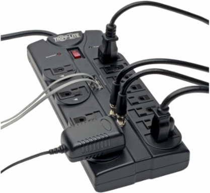 12-Outlet Surge Protector, 2880 Joules, 8 ft Cord, RJ11/Coax Protection