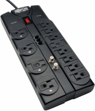 12-Outlet Surge Protector, 2880 Joules, 8 ft Cord, RJ11/Coax Protection