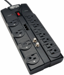 12-Outlet Surge Protector, 2880 Joules, 8 ft Cord, RJ11/Coax Protection