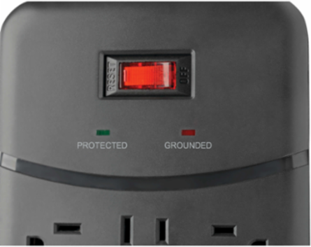 12-Outlet Surge Protector 4320 Joules, 8 ft Cord, 2 USB Ports, Black