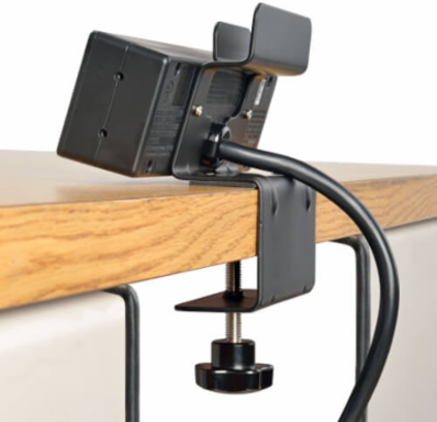 3-Outlet Surge Protector with Desk Clamp, 10 ft Cord, 510 Joules, 2 USB Ports