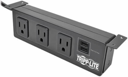 3-Outlet Surge Protector, 510 Joules, 10 ft. Cord, 2 USB Ports