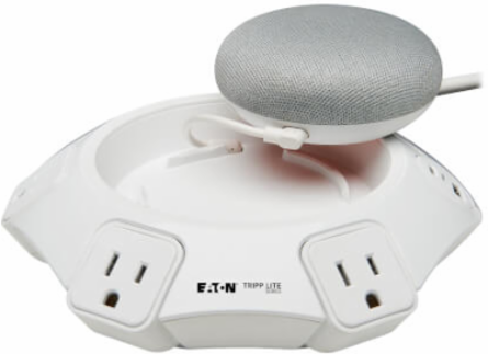 Conference Power Surge Protector, 4 Rotating Outlets, USB-C & 3 USB-A, 10 ft Cord, Antimicrobial