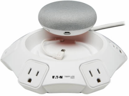Conference Power Surge Protector, 4 Rotating Outlets, USB-C & 3 USB-A, 10 ft Cord, Antimicrobial