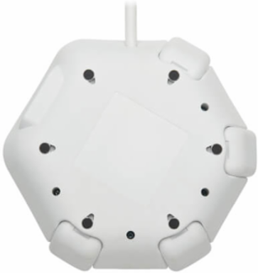 Conference Power Surge Protector, 4 Rotating Outlets, USB-C & 3 USB-A, 10 ft Cord, Antimicrobial