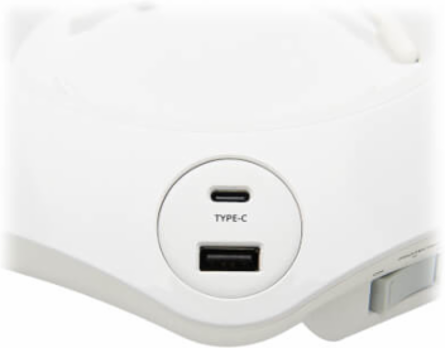 Conference Power Surge Protector, 4 Rotating Outlets, USB-C & 3 USB-A, 10 ft Cord, Antimicrobial