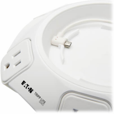 Conference Power Surge Protector, 4 Rotating Outlets, USB-C & 3 USB-A, 10 ft Cord, Antimicrobial