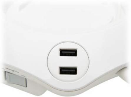 Conference Power Surge Protector, 4 Rotating Outlets, USB-C & 3 USB-A, 10 ft Cord, Antimicrobial